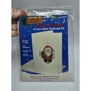Titan Needlecraft Christmas Greetings Cross Stitch Card Kit - Santa Claus #81515